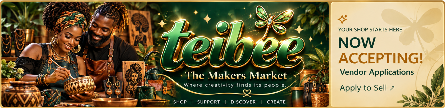 Teibee Makers Market — Where creativity finds its people. Now accepting vendor applications. Apply to sell.